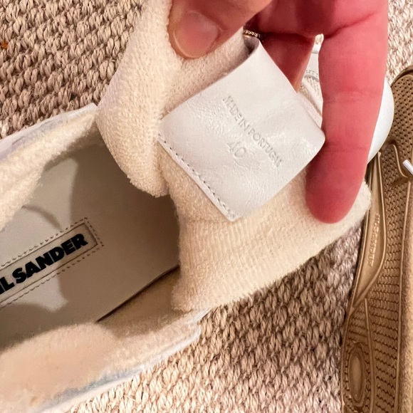 JIL SANDER BASKET white basketball sneakers SO CUTE size 40/9 leather excellent - Picture 3 of 5